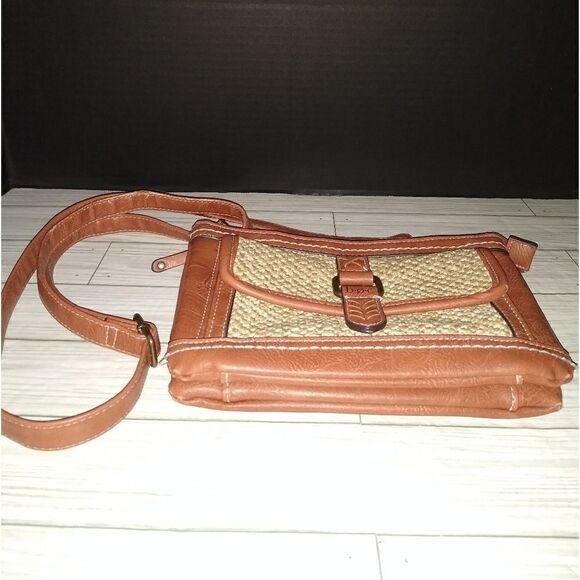 BOC Born Concept Faux Leather Shoulder Purse Handbag in Brown & Beige - Picture 3 of 10